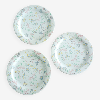 Lot de 3 assiettes fleuries Quadrifoglio