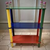 Postmodern round table, chair and bookcase by Pierre Sala 1980