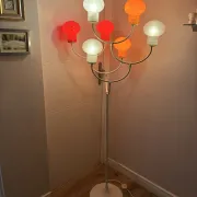 Eva Renée Nele floor lamp for Temde, seven glass bulb shades, 1960s