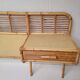 Rattan headboard with vintage bedside tables 1960