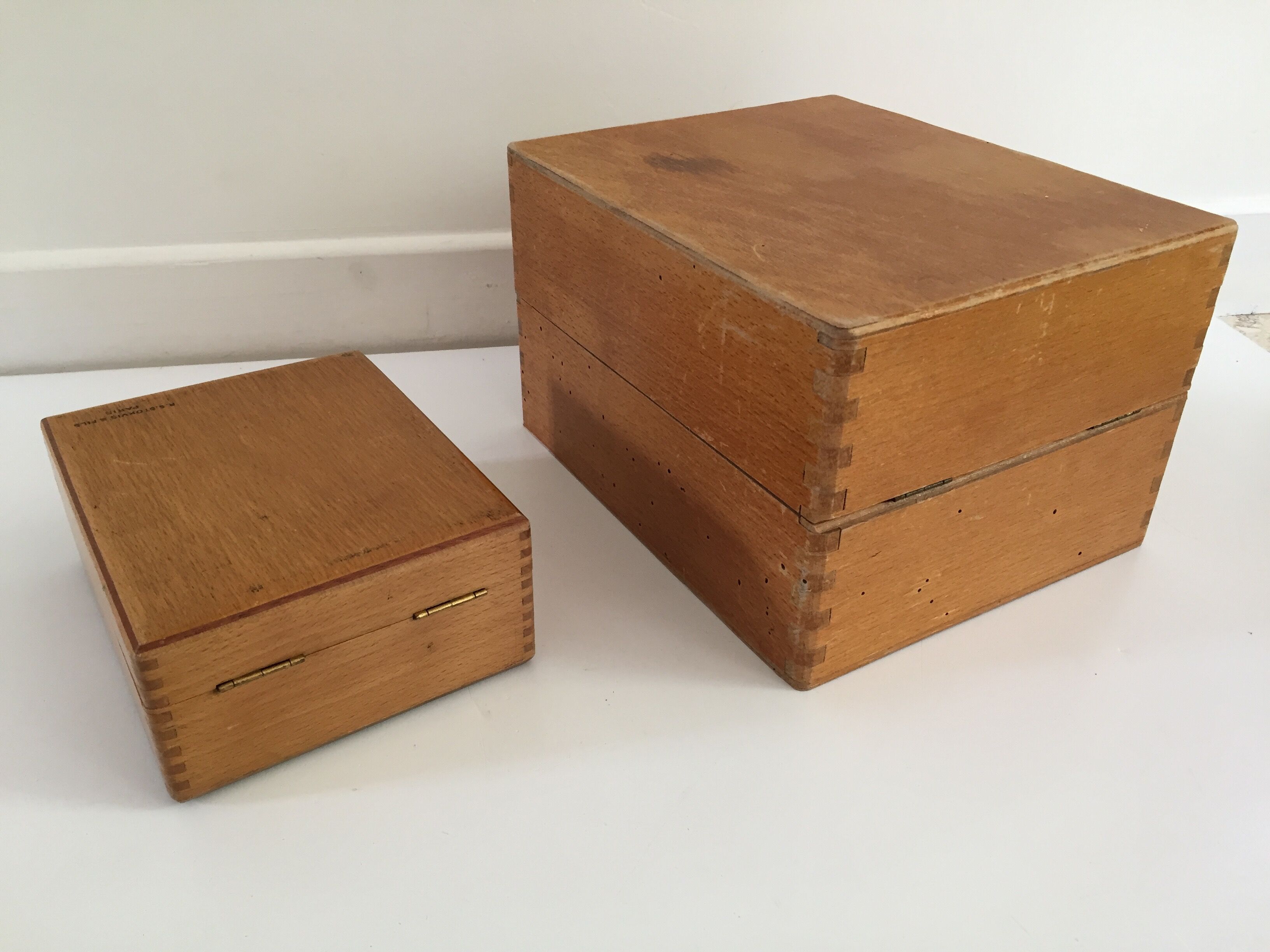 Lot of 4 vintage wood boxes