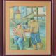 Deux pêcheurs - huile d'influence cubiste - josé ramon arostegui