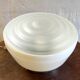 XXL industrial-style opaline globe ceiling light - mid-20th century