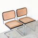 2 vintage Cesca B32 chairs stamped Gavina, M. Breuer, 1960s 1970s