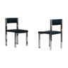 Paire de chaises en métal tissu 1970