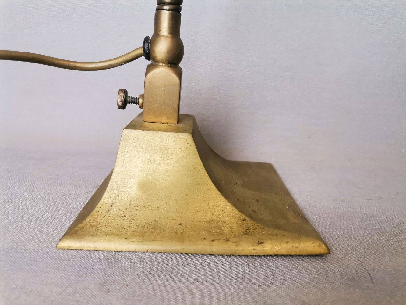 Art deco 1930s general electric brass goose neck table lamp