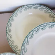 5 flat plates in ironstone from St Amand model Réjane 210726