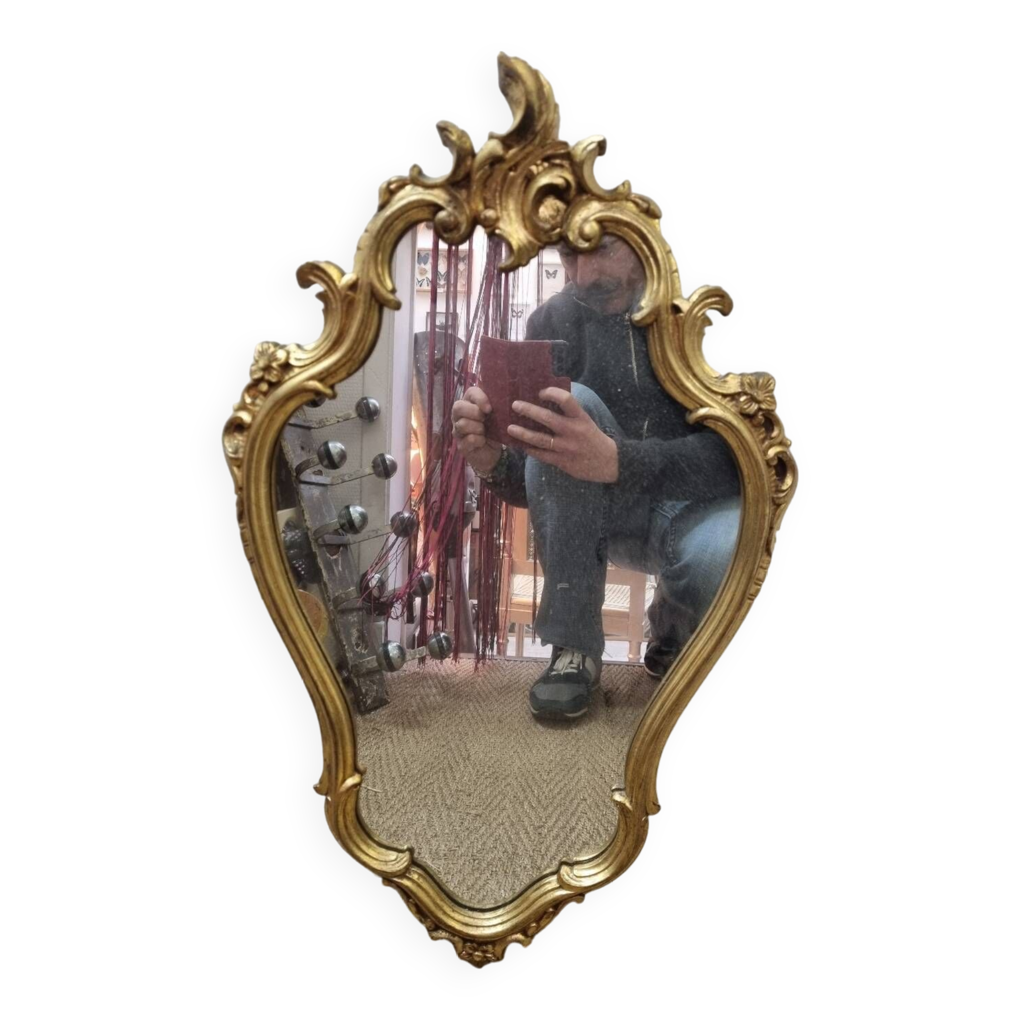 Gold baroque mirror 69x42cm