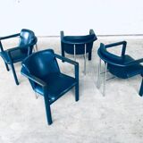 Leather Cachucha Dining Chairs by Hugo De Ruiter for Leolux, 1990s, Set of 4