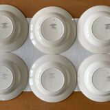 6 old soup plates in Sarreguemines earthenware