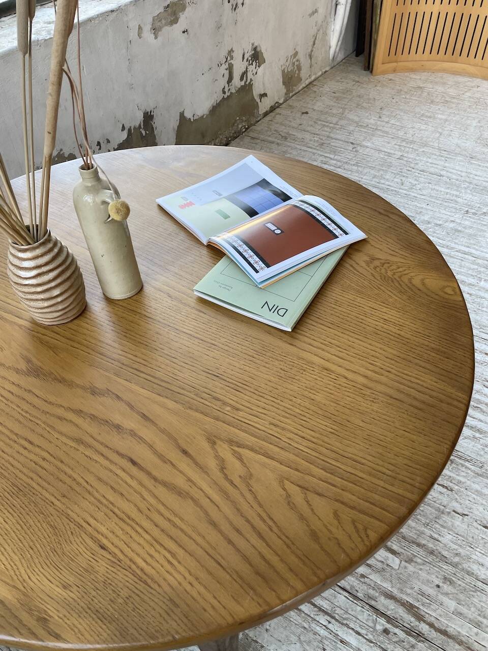 1950s round oak table