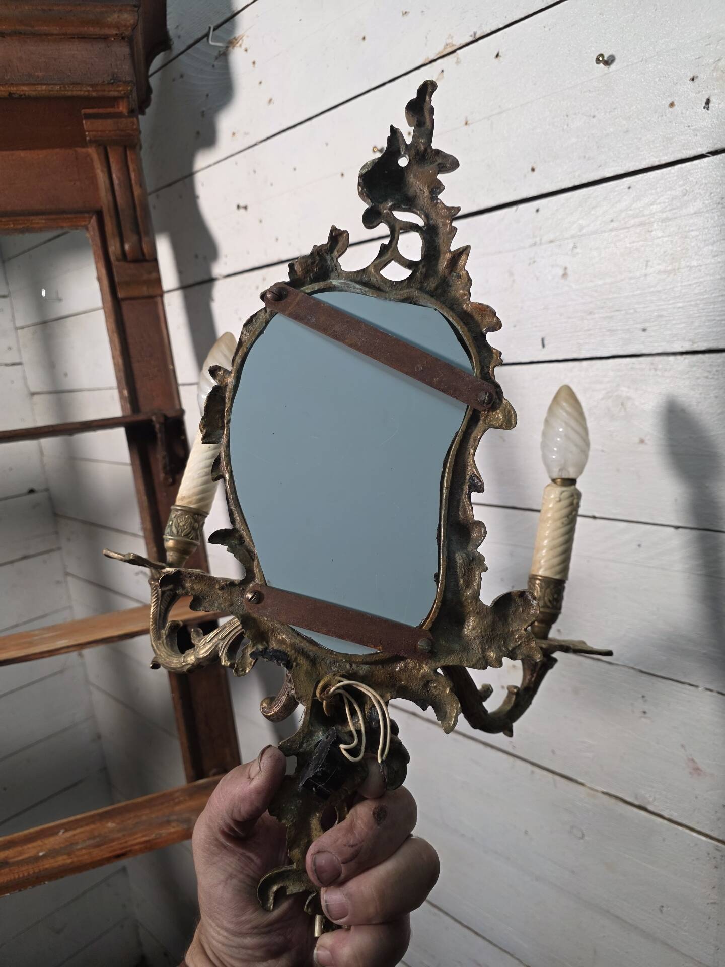 Applique miroir style Louis XV 