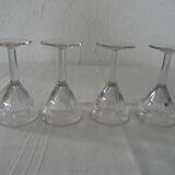 4 old glasses bistro thick bubble glass