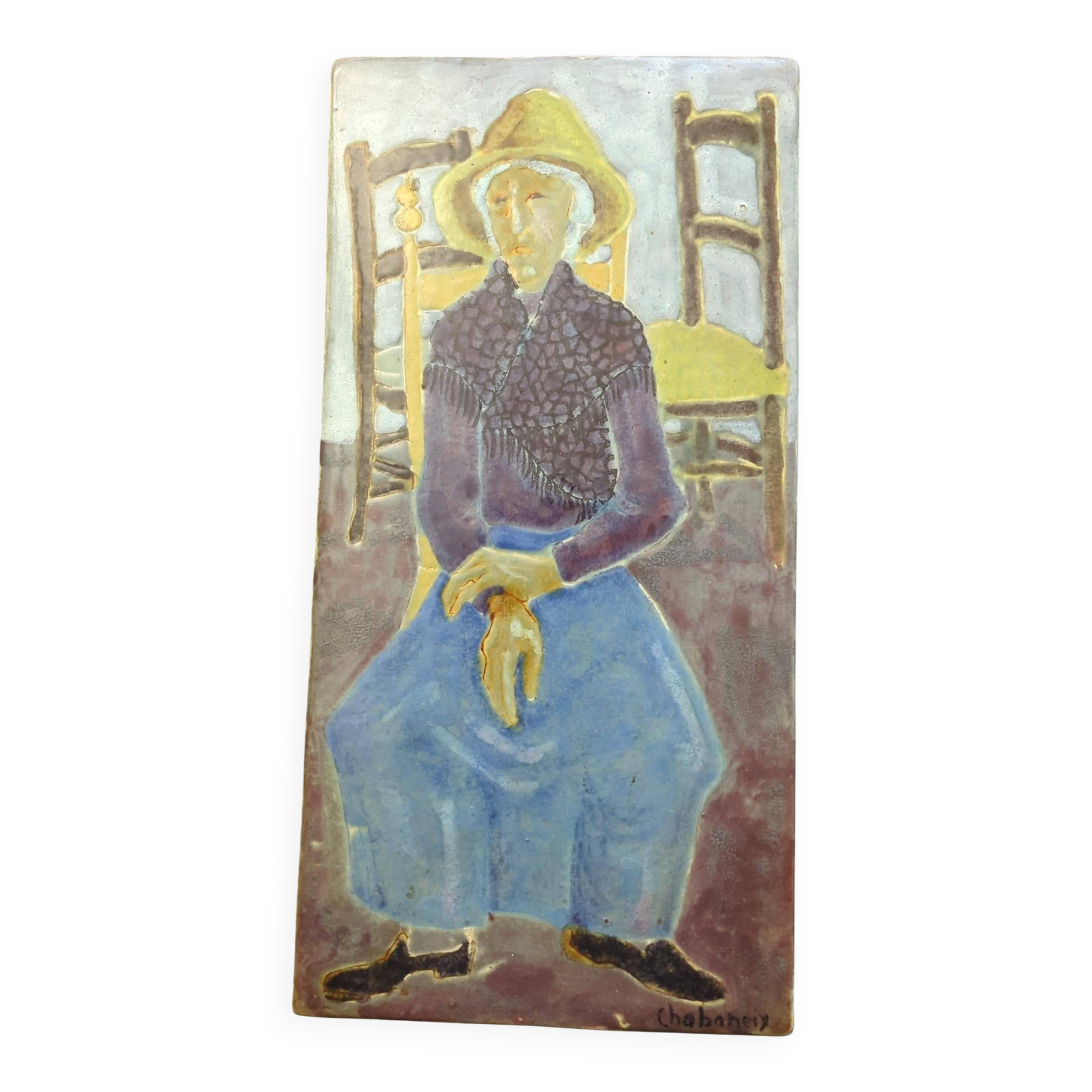 Enamelled ceramic wall plaque – François de Chabaneix – 1960s