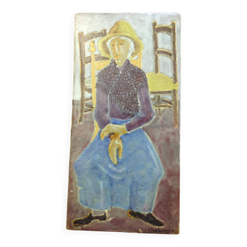 Enamelled ceramic wall plaque – François de Chabaneix – 1960s