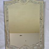 Large vintage Venetian style engraved mirror, 81 x 53 cm, 1950