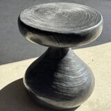 Pawn Black - Stool, side table, end table in solid mango wood.