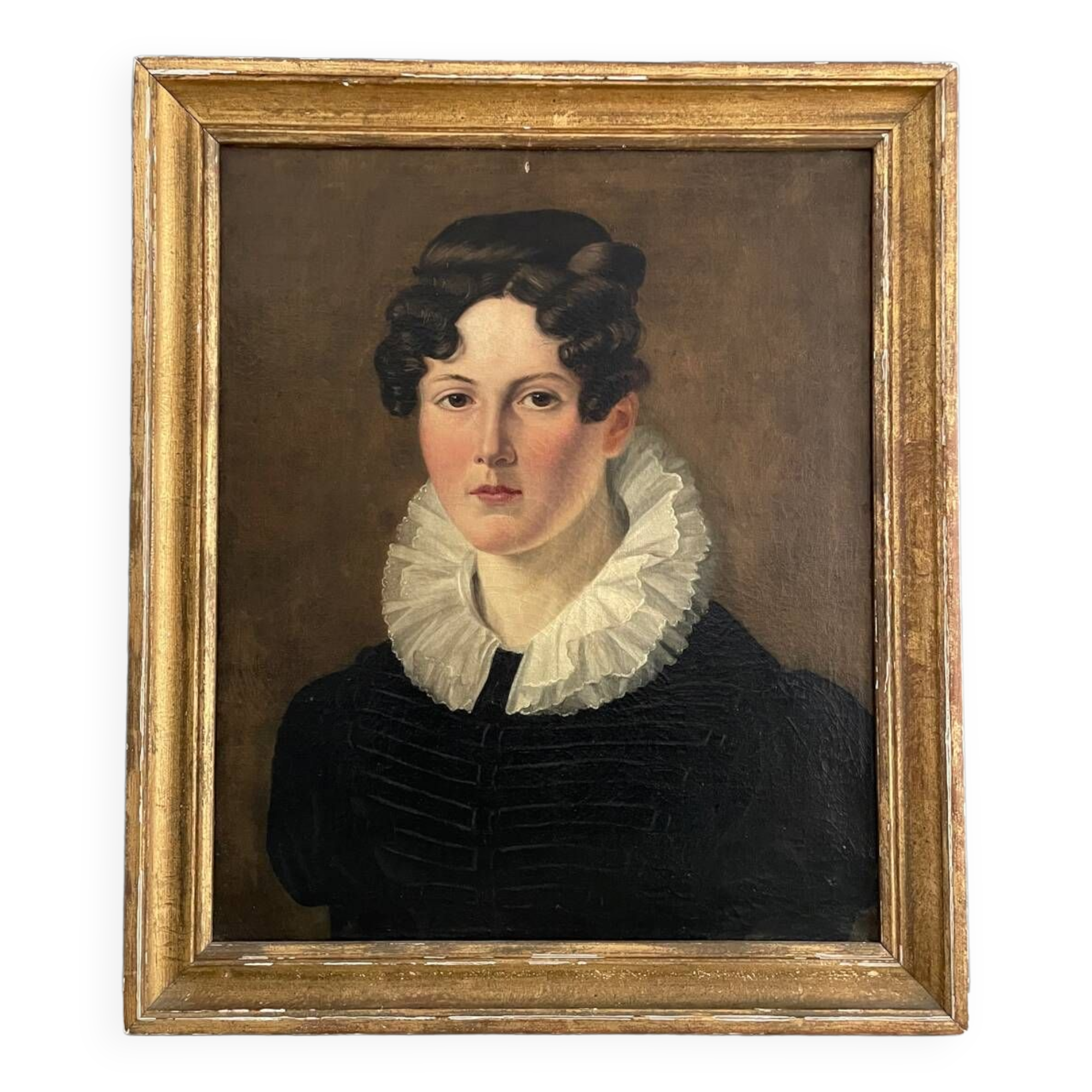 Oil on canvas, portrait of a woman around 1830