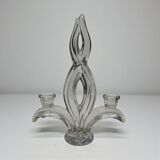 Vintage 1950s Art Deco Style Glass Candelabra - Sculptural Design