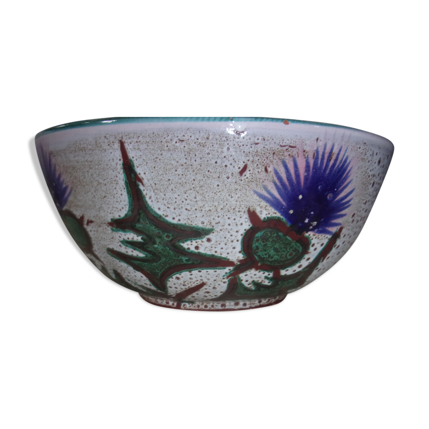 Saladier decor chardons - Vallauris