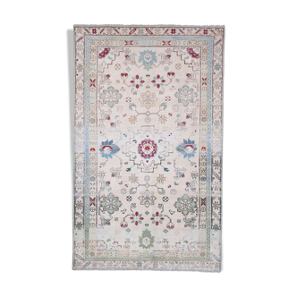 Distressed handknotted caucasian rug 4'1" x 6'5"