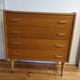 Vintage chest of drawers with spindle legs