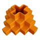 Pyramid vase in orange ceramic by Makio Hasuike for Gabbianelli, 1970