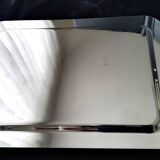 Shiny stainless steel serving platter 41.5 x 30.5 cm