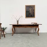 19th century walnut drapery table 2m1