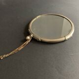 1940s Art Deco Double Sided Brass Round Wall Mirror