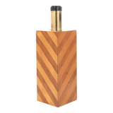 Imposing lamp base in wood marquetry, 1970s