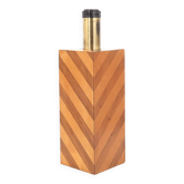 Imposing lamp base in wood marquetry, 1970s