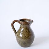 Small pitcher in dark brown glazed stoneware 1970
