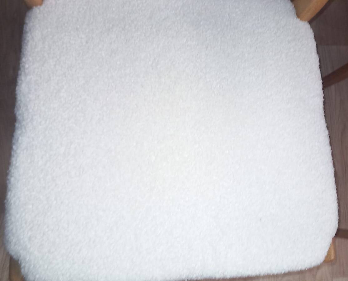 Set of 4 vintage faux sheepskin chairs 1960 Denmark