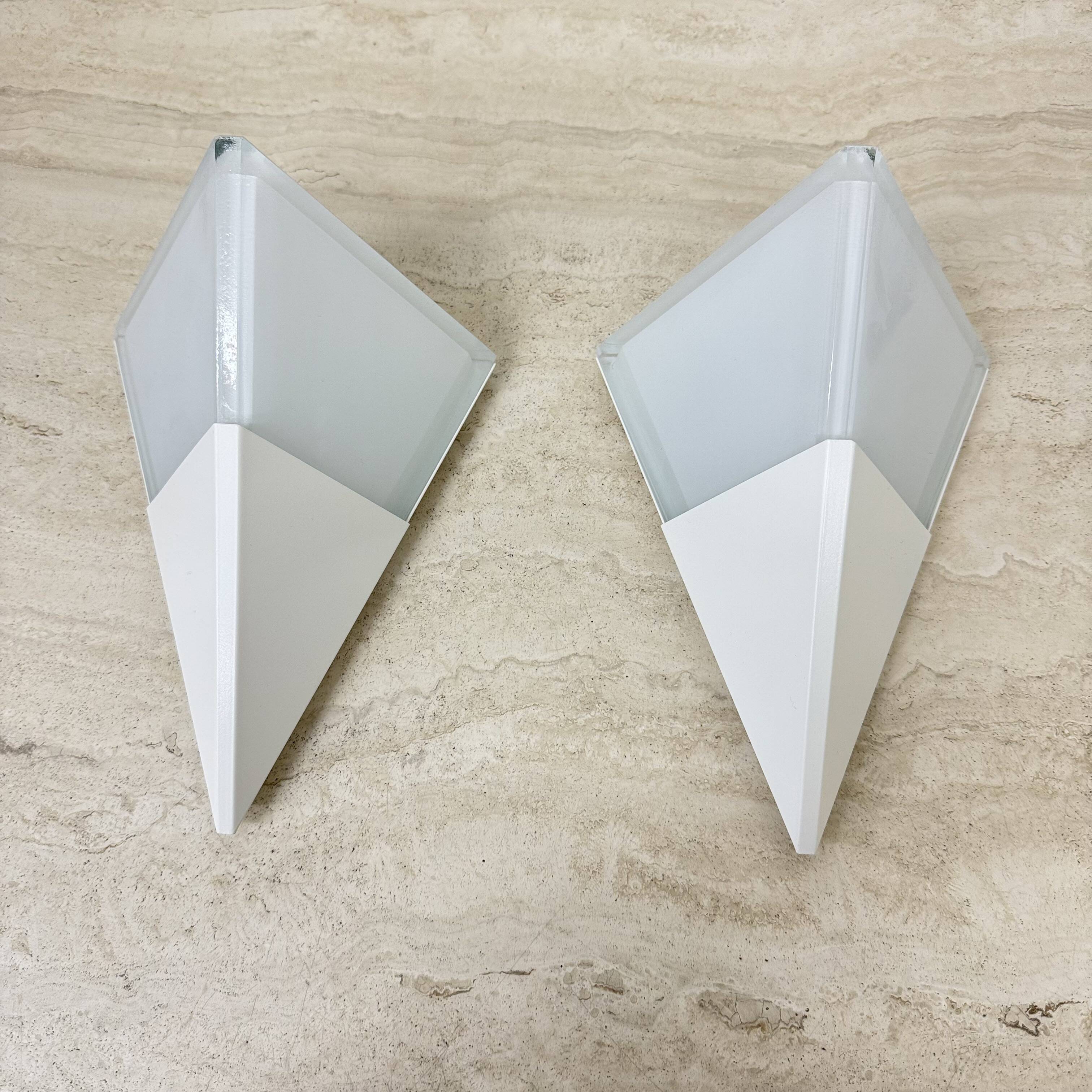 Set of 2 Limburg Glashütte glass wall lamps sconce , 1970s