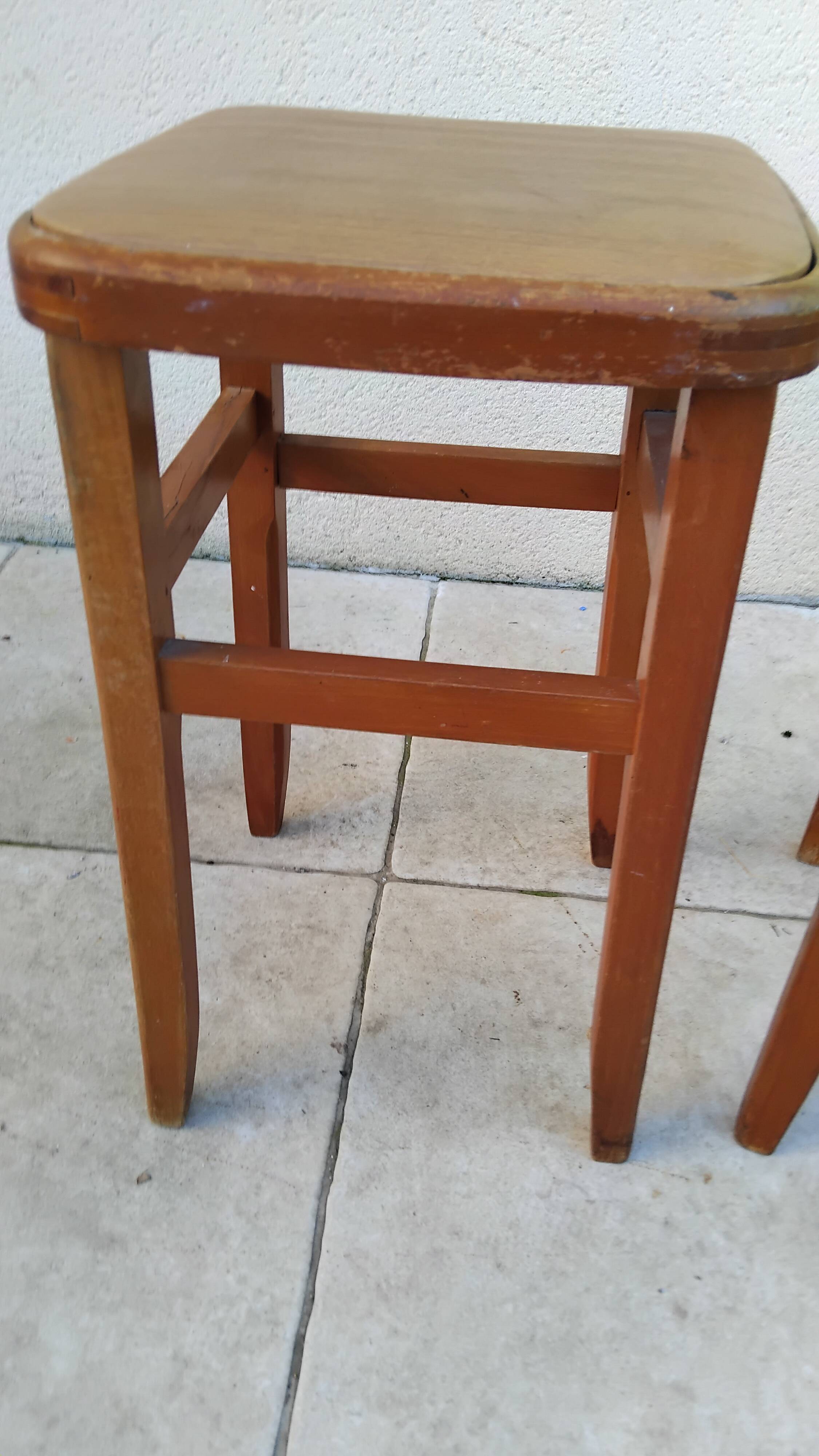 Pair of vintage bistro stools made in Romania