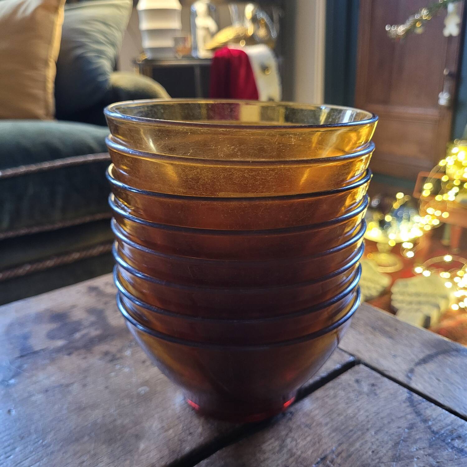 VINTAGE DURALEX Bowls - Amber I.R.R. Tempered Glass