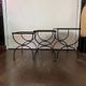 3 nesting tables 1950 Jean Royère wrought iron black opaline vintage