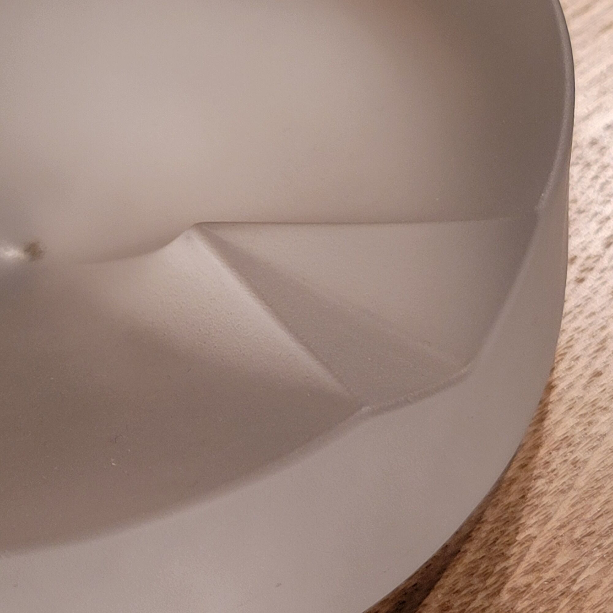 Empty ashtray pocket modernist design in satin molded pressed glass