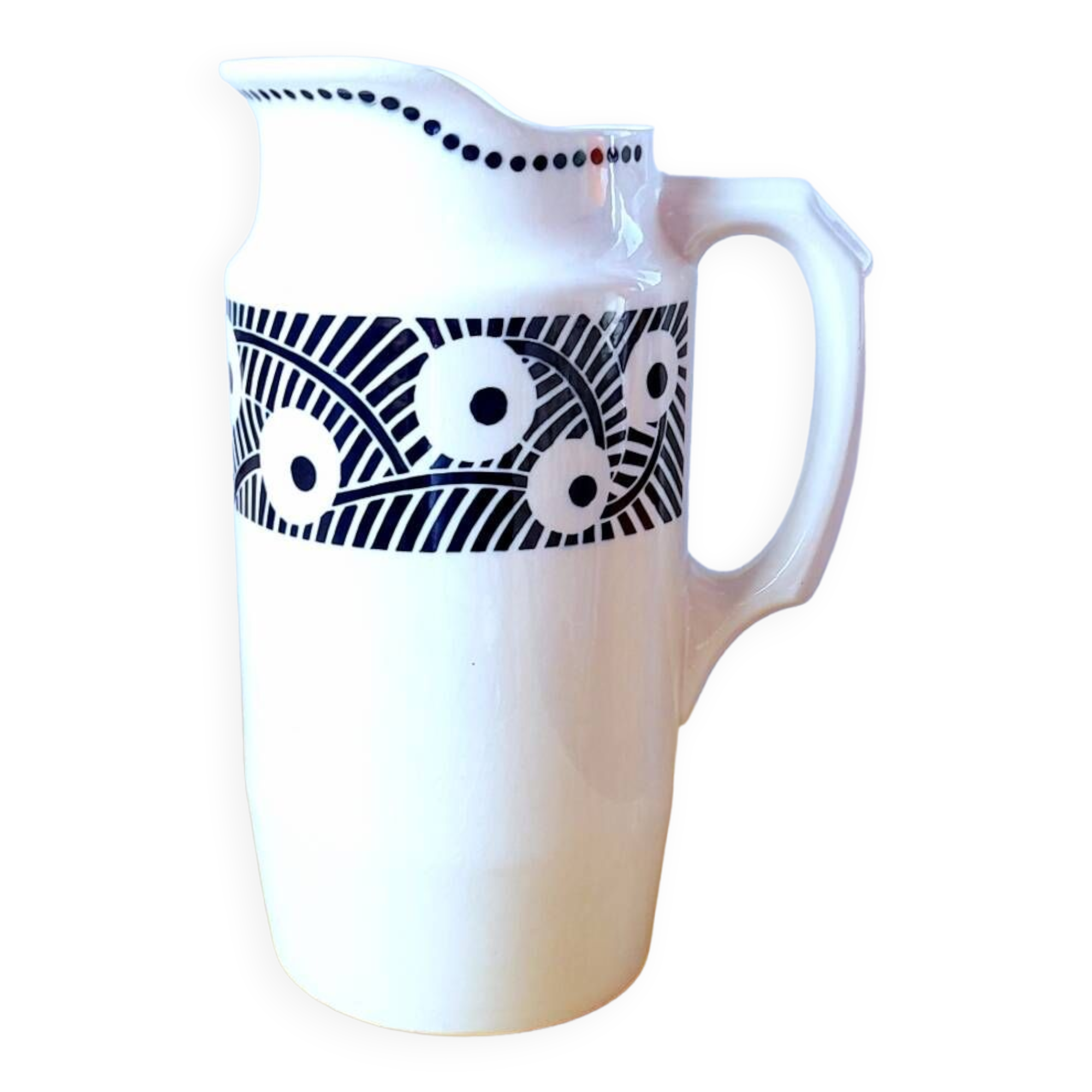 Badonviller earthenware art deco pitcher