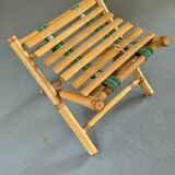 Bamboo deckchair and footrest from the 70s