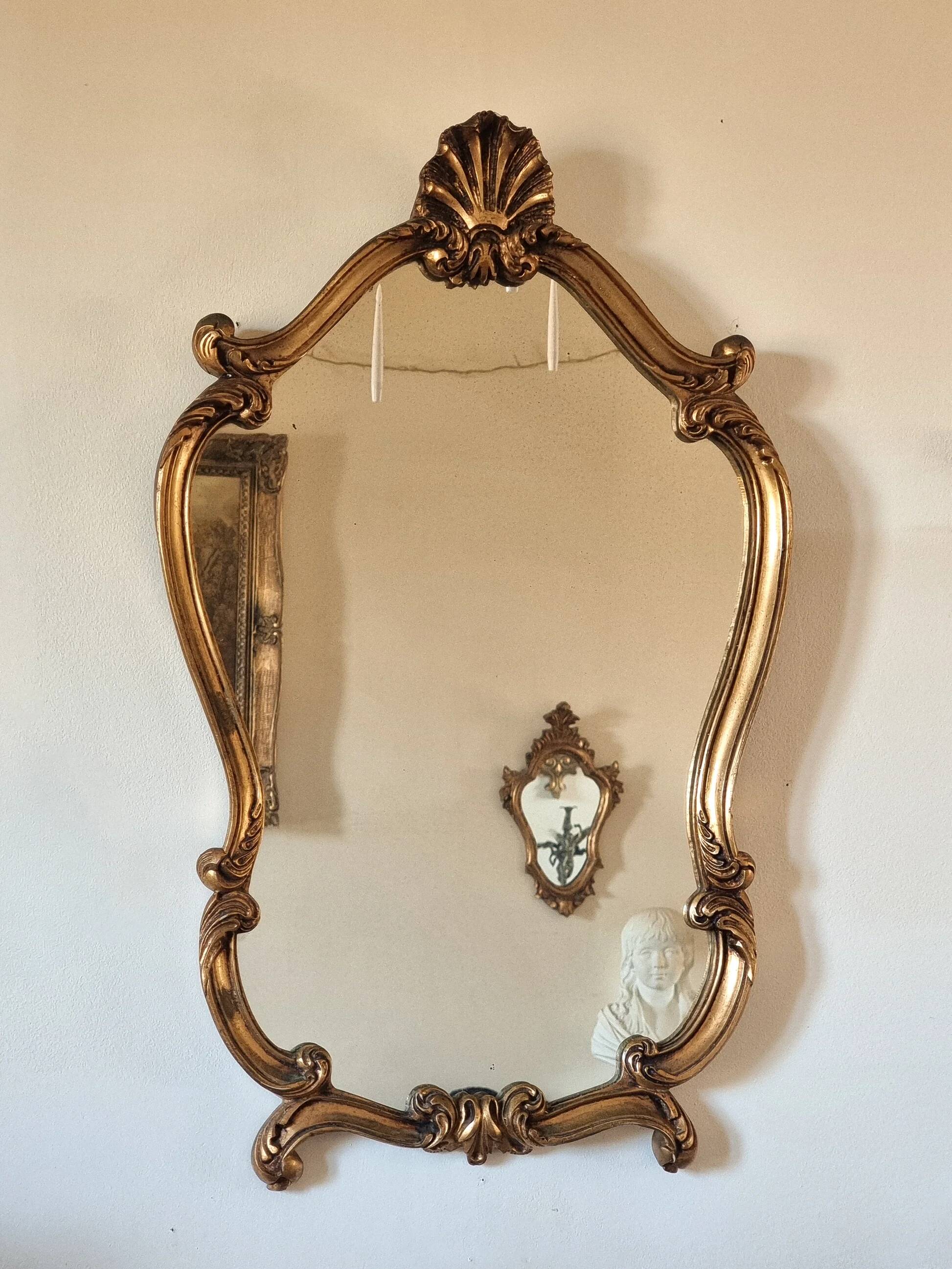 Large gilded rococo mirror