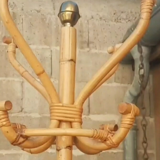 Bamboo and brass coat rack