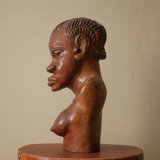Carved wooden bust African art tribal ethnic decoration