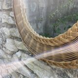 Miroir osier tressé années 50