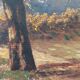 Apple trees in blossom oil on panel