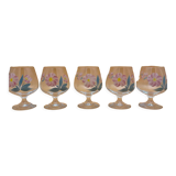 Hand-painted crystal flower balloon foot glasses