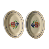 Duo of ravines in earthenware Lunéville model Agnes