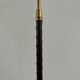 Danish Mid-Century Leather and Brass Adjustable Floor Lamp