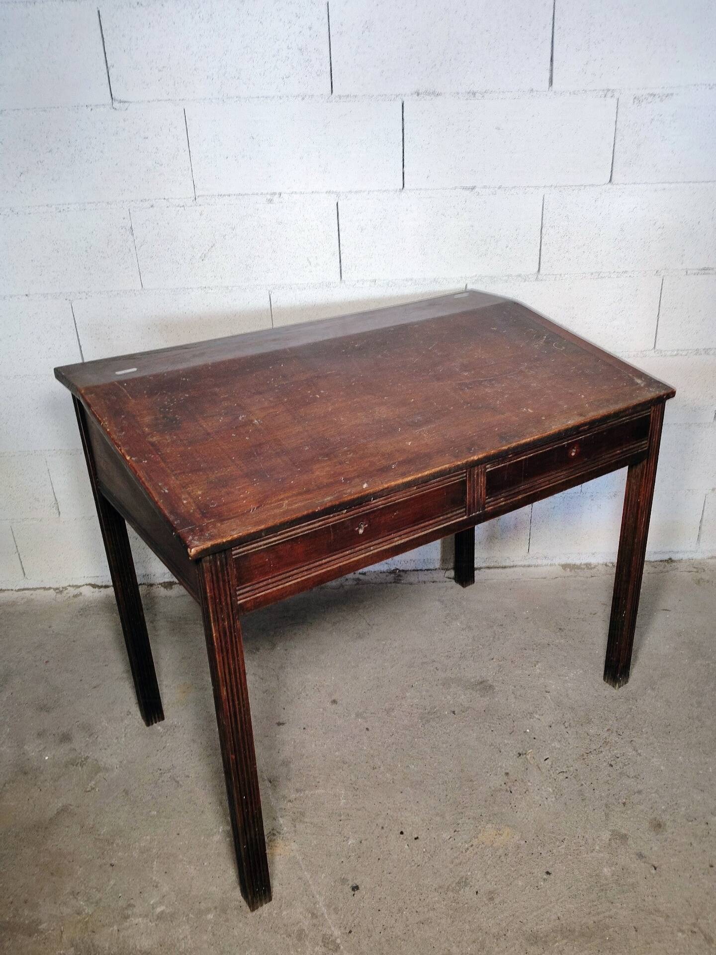 Antique Writing Desk in Solid Wood Louis XVI Style